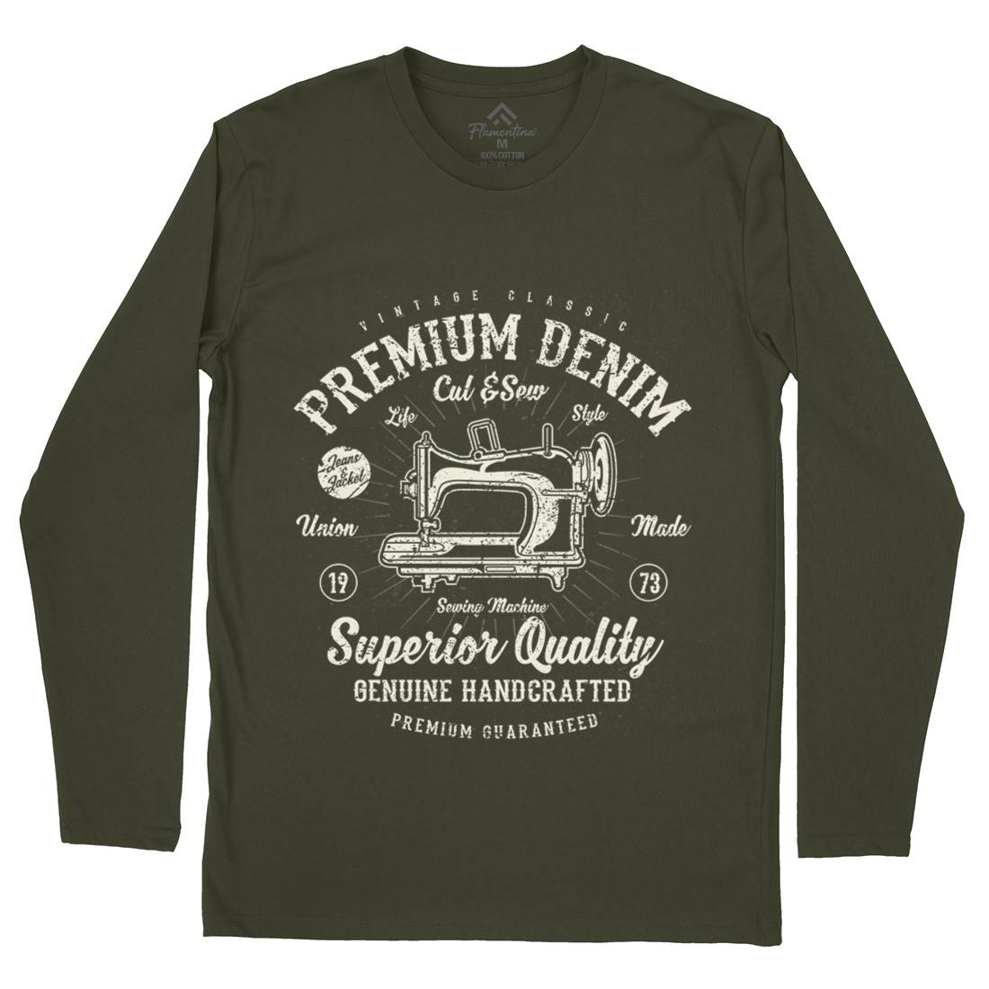 Premium Sewing Machine Mens Long Sleeve T-Shirt Work A111
