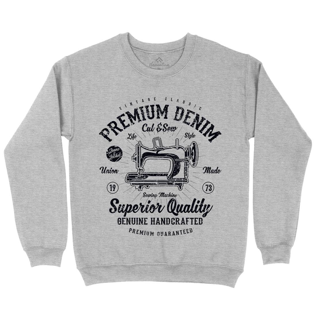 Premium Sewing Machine Mens Crew Neck Sweatshirt Work A111