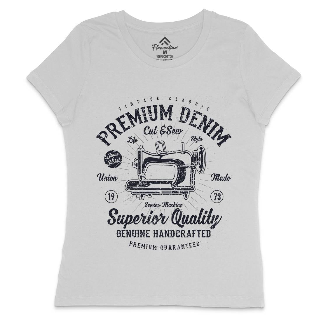 Premium Sewing Machine Womens Crew Neck T-Shirt Work A111