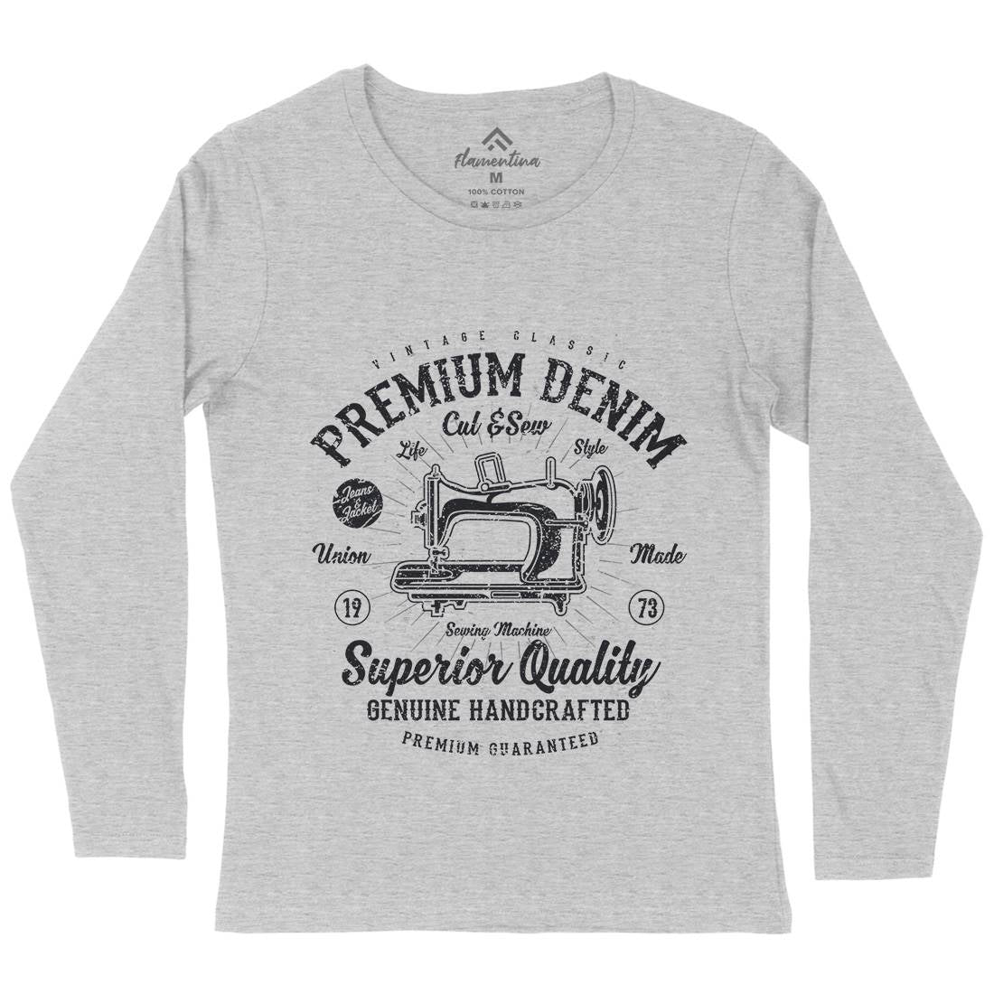 Premium Sewing Machine Womens Long Sleeve T-Shirt Work A111