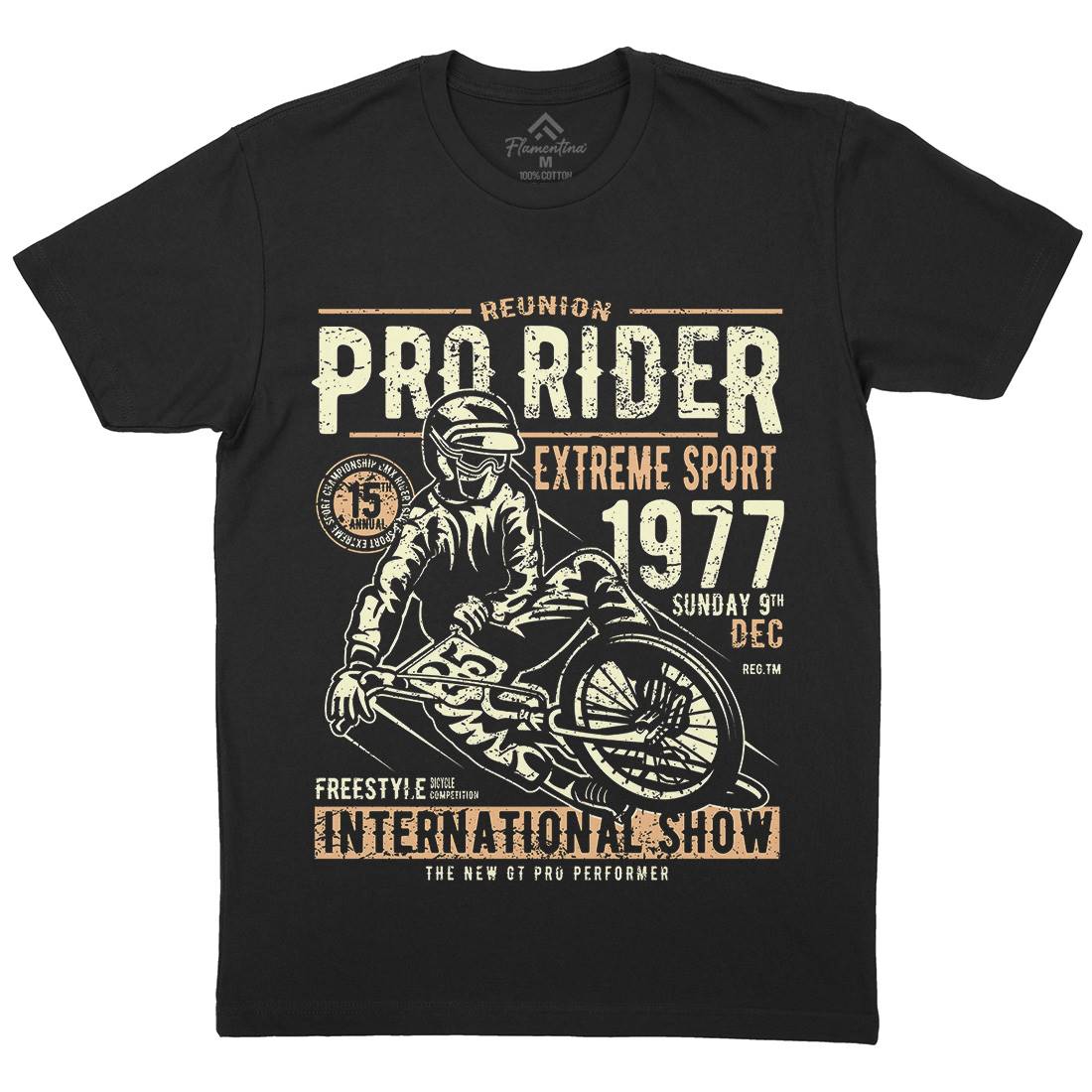 Pro Rider Mens Organic Crew Neck T-Shirt Bikes A112