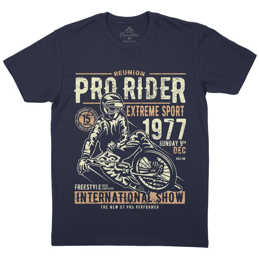 Pro Rider Mens Organic Crew Neck T-Shirt Bikes A112