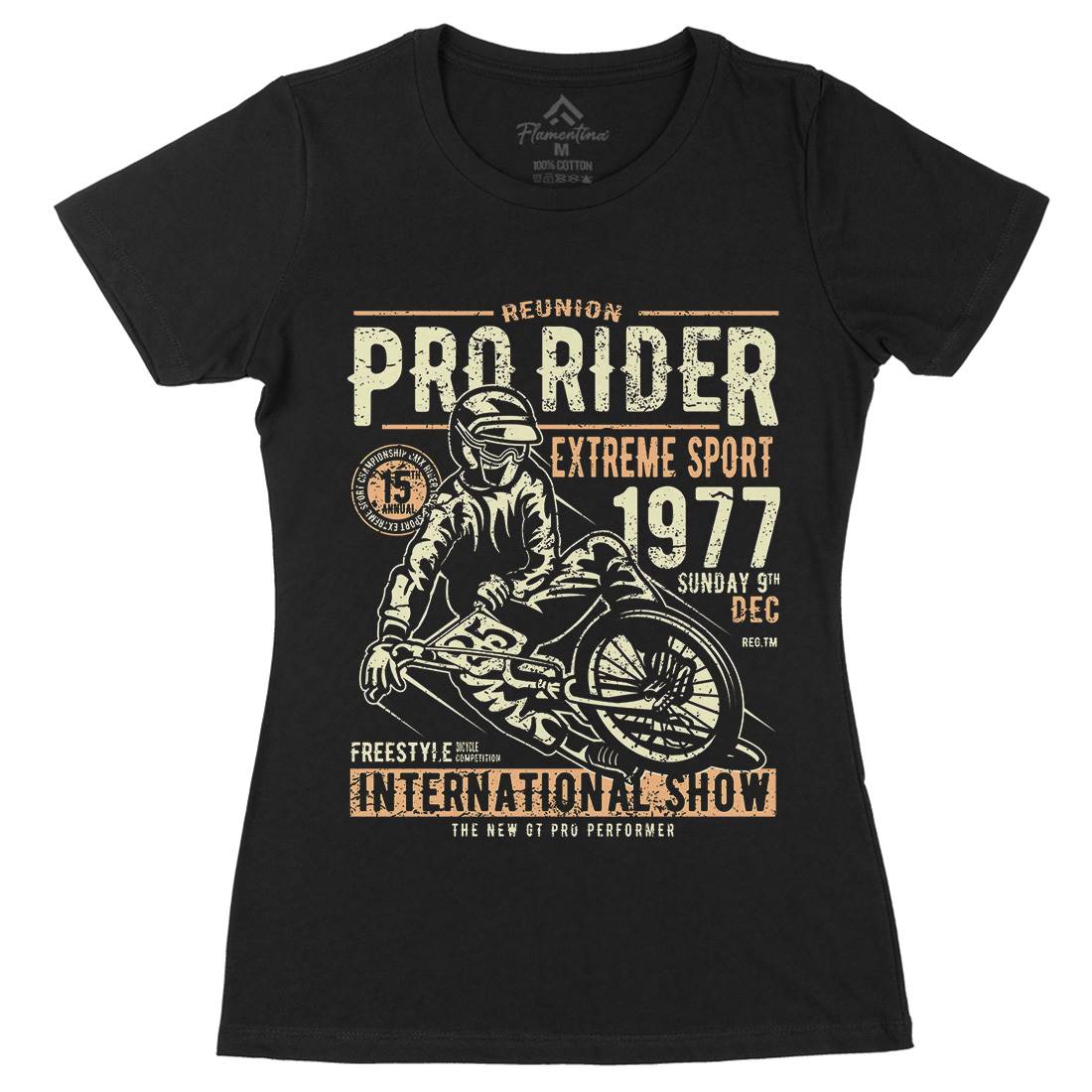 Pro Rider Womens Organic Crew Neck T-Shirt Bikes A112