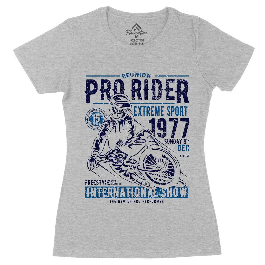 Pro Rider Womens Organic Crew Neck T-Shirt Bikes A112