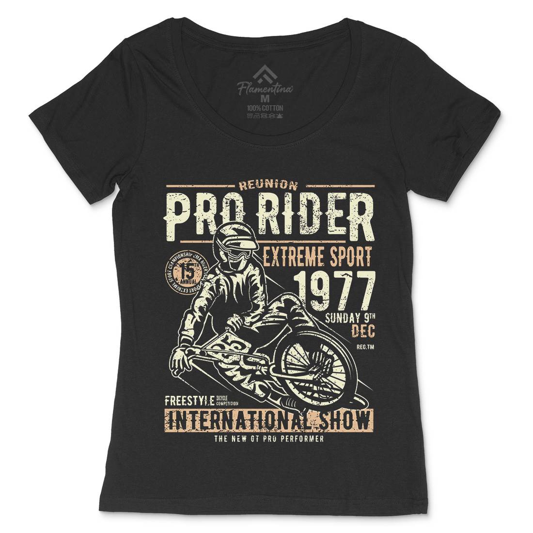 Pro Rider Womens Scoop Neck T-Shirt Bikes A112