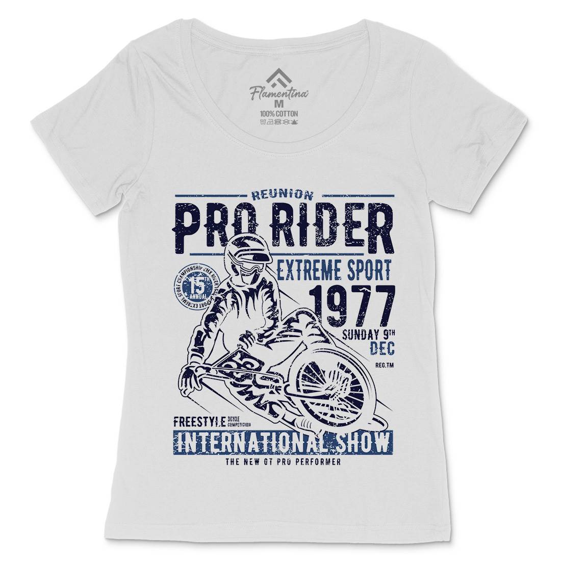 Pro Rider Womens Scoop Neck T-Shirt Bikes A112