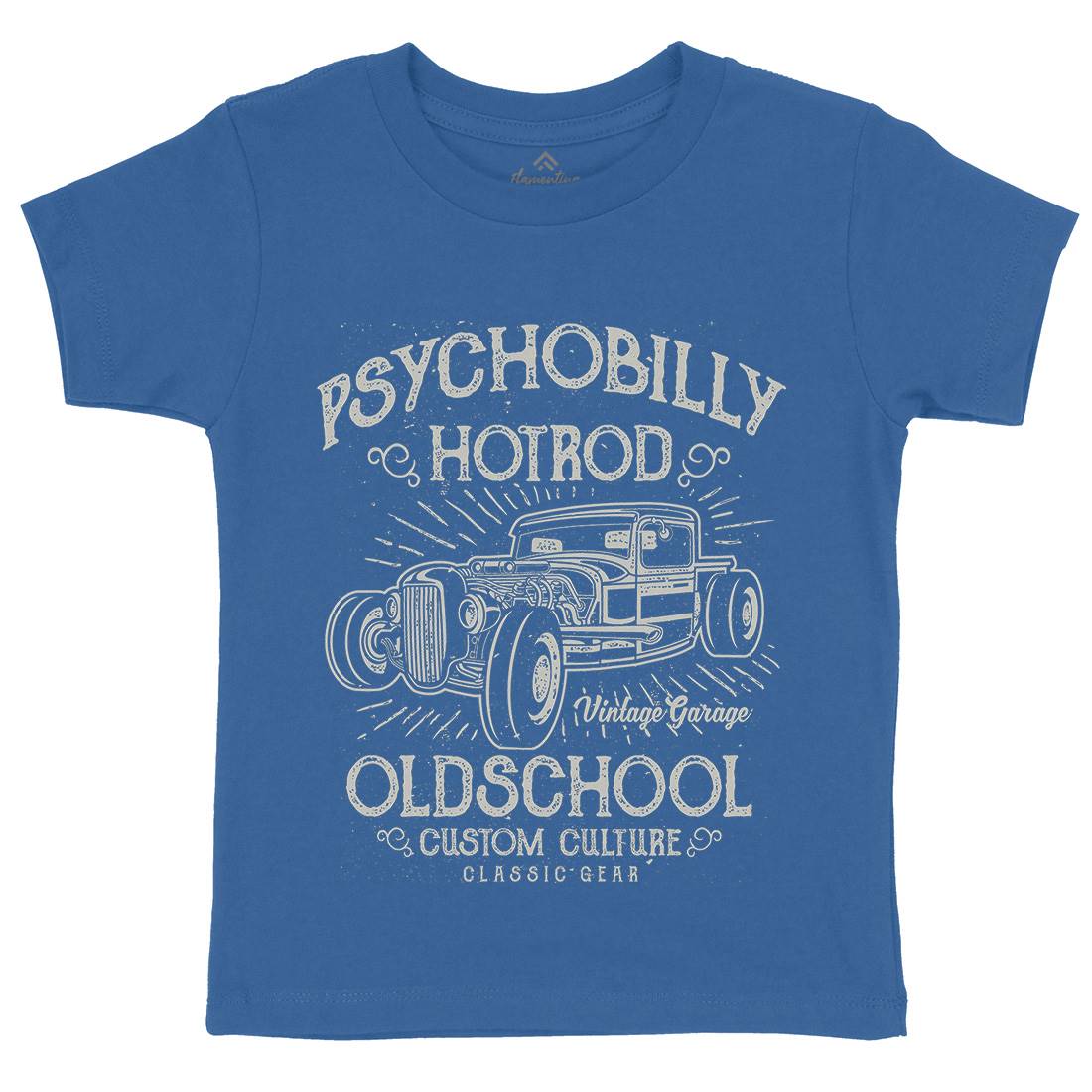 Psychobilly Hotrod Kids Crew Neck T-Shirt Cars A113