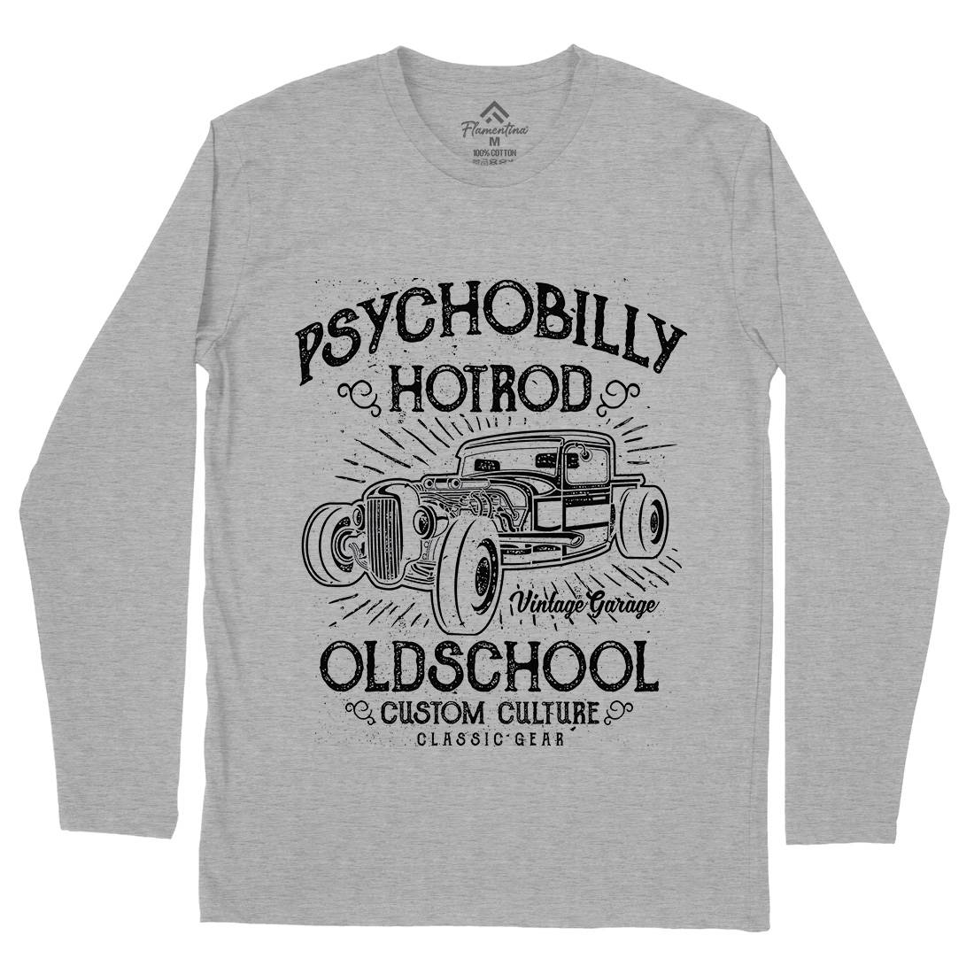 Psychobilly Hotrod Mens Long Sleeve T-Shirt Cars A113