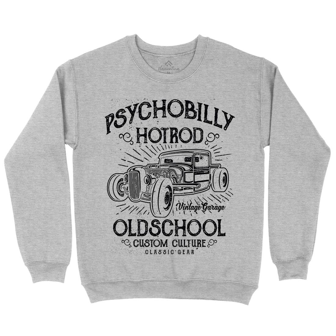 Psychobilly Hotrod Mens Crew Neck Sweatshirt Cars A113