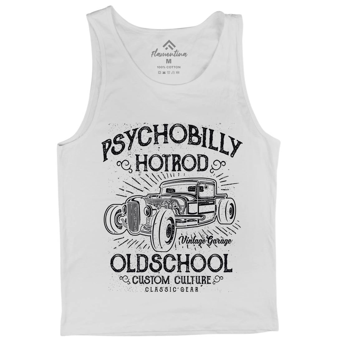 Psychobilly Hotrod Mens Tank Top Vest Cars A113