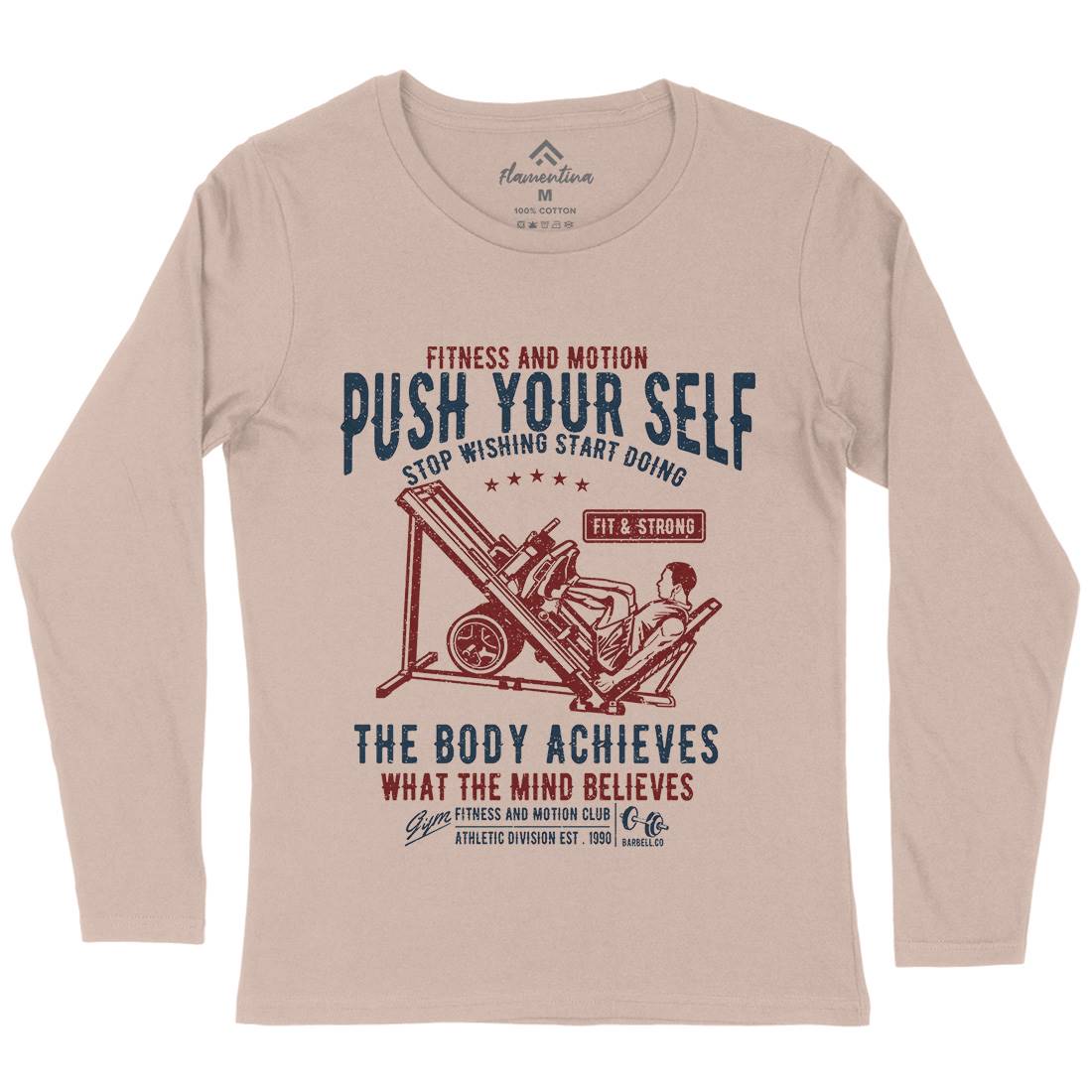 Push Yourself Womens Long Sleeve T-Shirt Gym A114