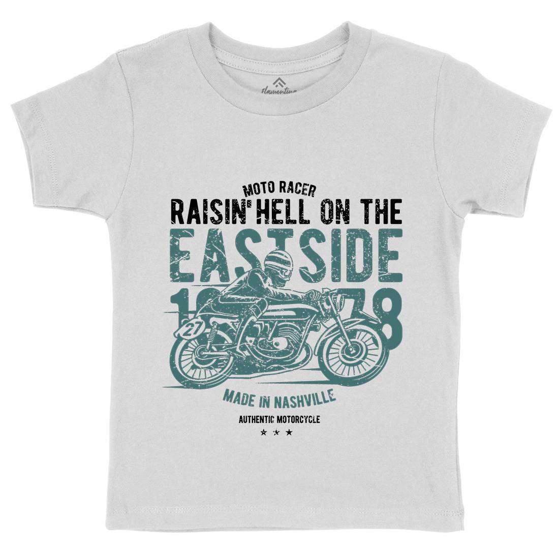 Raisin&#39; Hell Kids Organic Crew Neck T-Shirt Motorcycles A115