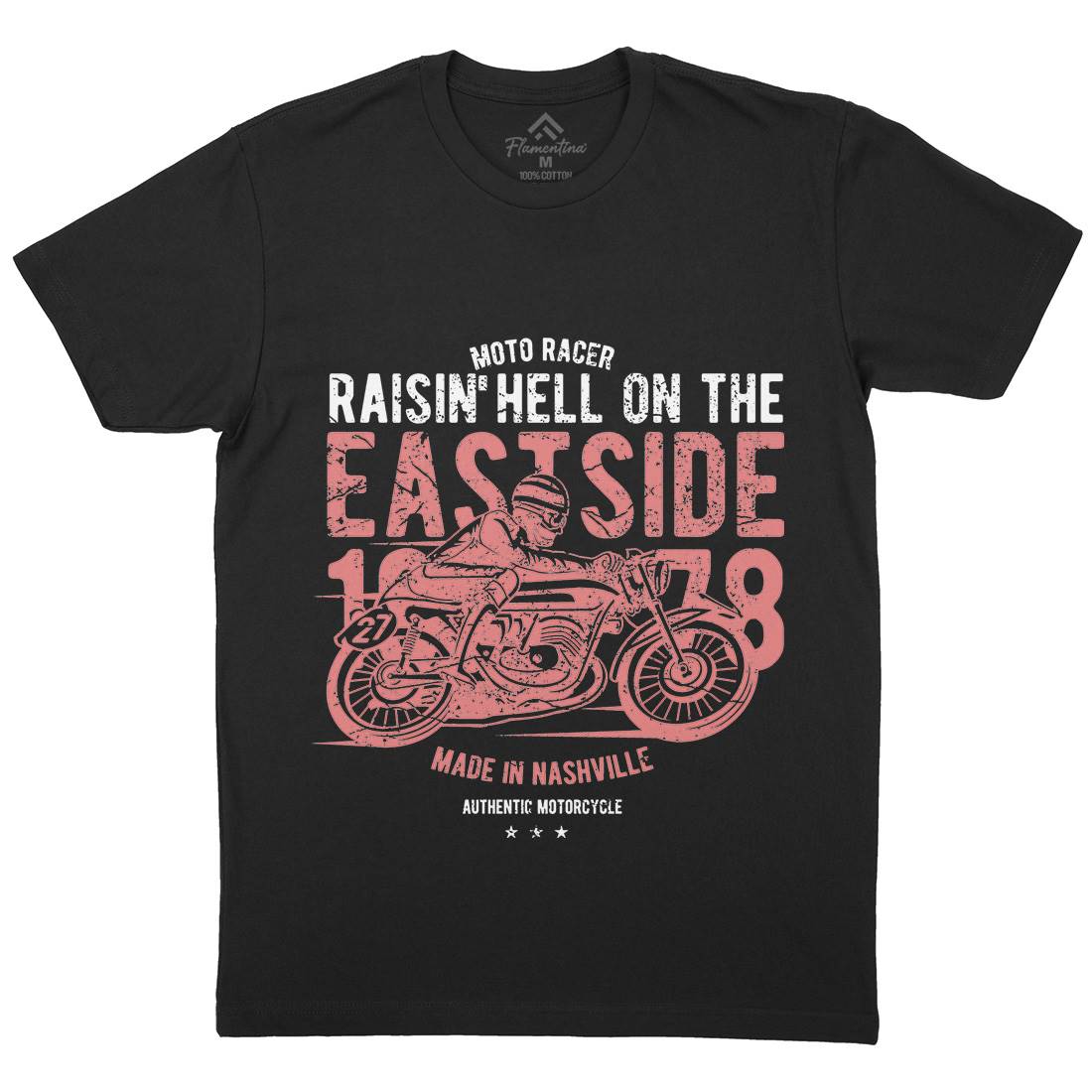 Raisin&#39; Hell Mens Organic Crew Neck T-Shirt Motorcycles A115