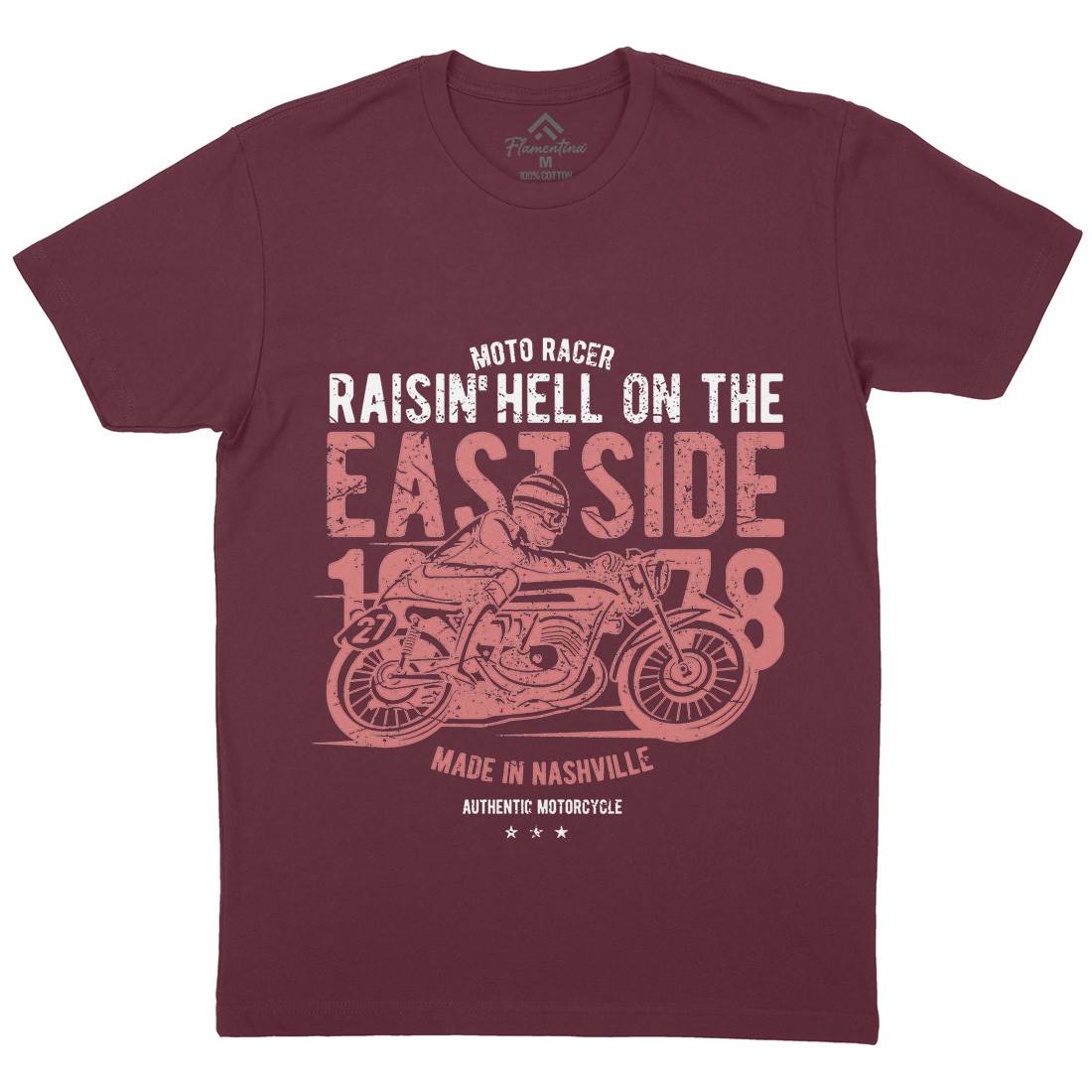Raisin&#39; Hell Mens Organic Crew Neck T-Shirt Motorcycles A115