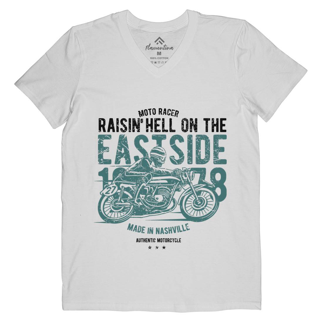 Raisin&#39; Hell Mens V-Neck T-Shirt Motorcycles A115