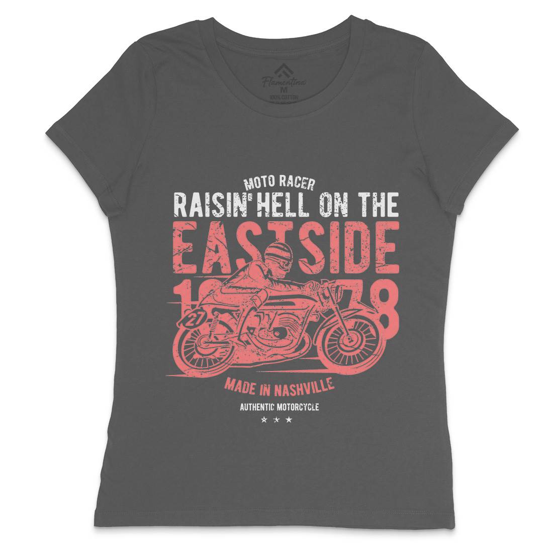Raisin&#39; Hell Womens Crew Neck T-Shirt Motorcycles A115