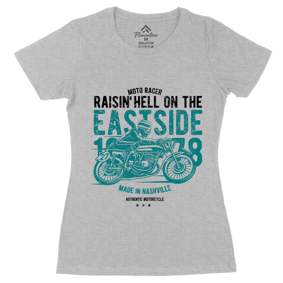 Raisin&#39; Hell Womens Organic Crew Neck T-Shirt Motorcycles A115
