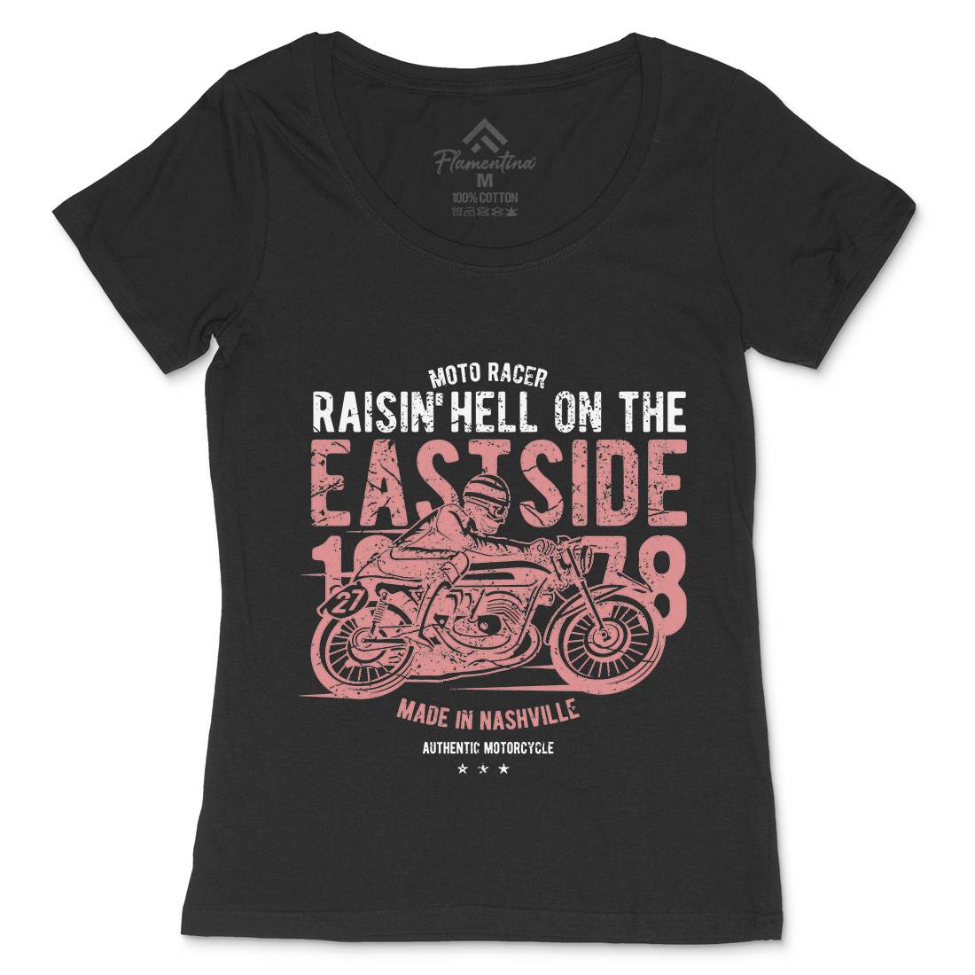 Raisin&#39; Hell Womens Scoop Neck T-Shirt Motorcycles A115