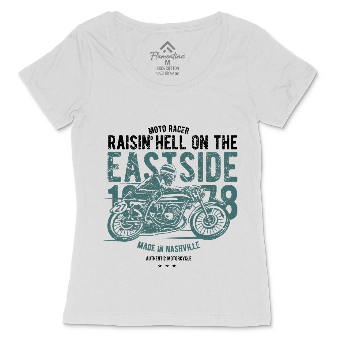 Raisin&#39; Hell Womens Scoop Neck T-Shirt Motorcycles A115