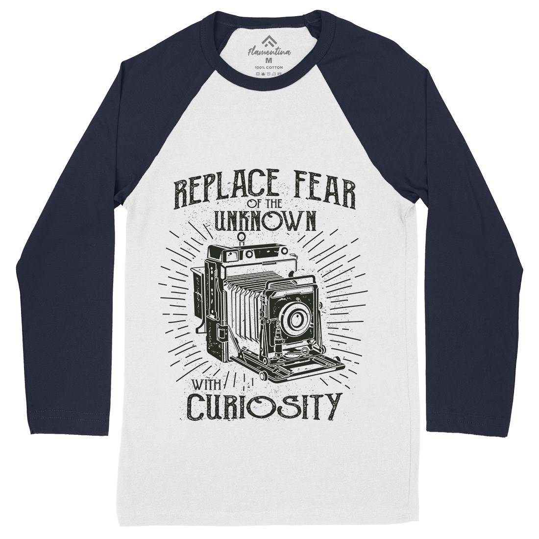Replace Fear Mens Long Sleeve Baseball T-Shirt Media A116