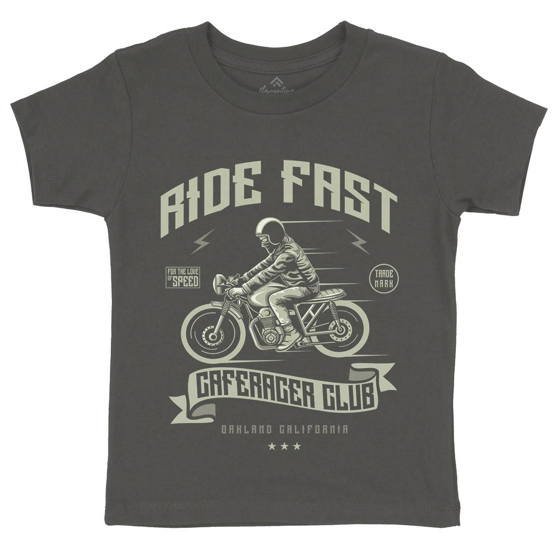 Ride Fast Kids Organic Crew Neck T-Shirt Motorcycles A117