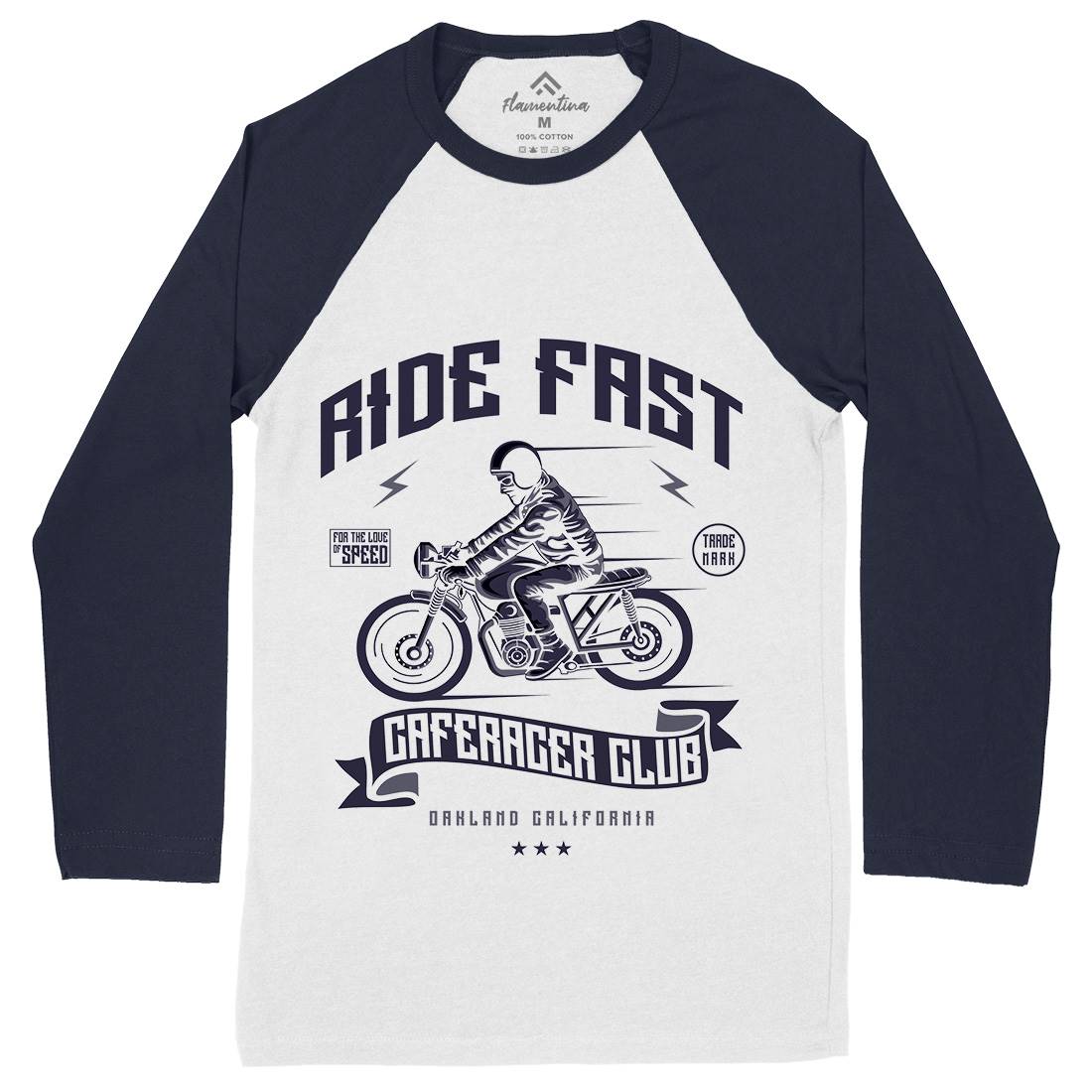Ride Fast Mens Long Sleeve Baseball T-Shirt Motorcycles A117