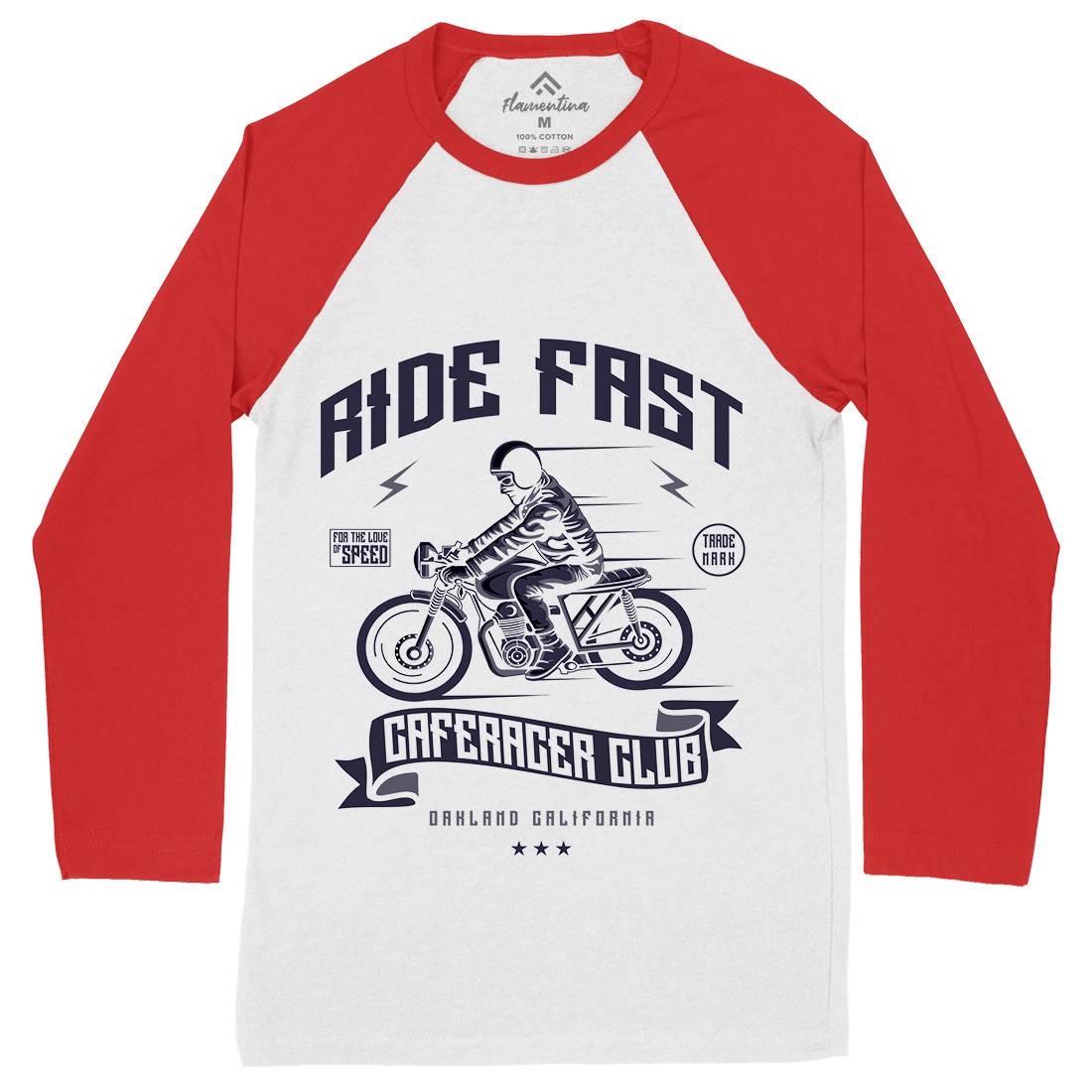 Ride Fast Mens Long Sleeve Baseball T-Shirt Motorcycles A117