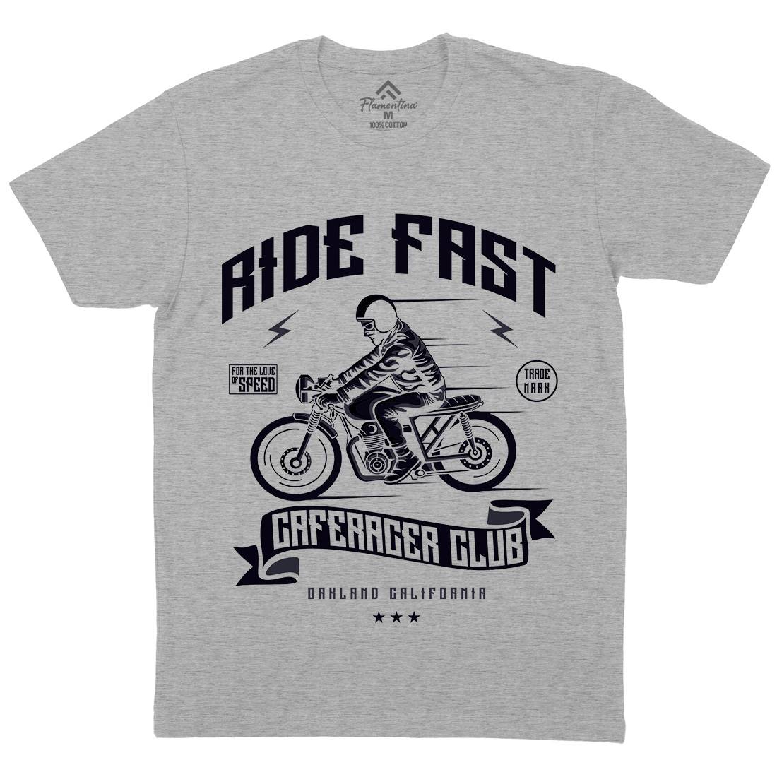 Ride Fast Mens Crew Neck T-Shirt Motorcycles A117