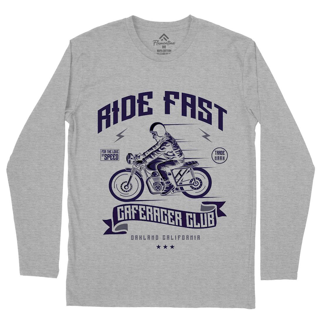 Ride Fast Mens Long Sleeve T-Shirt Motorcycles A117