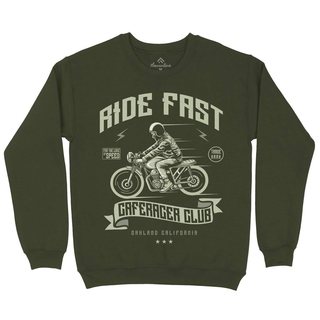 Ride Fast Mens Crew Neck Sweatshirt Motorcycles A117