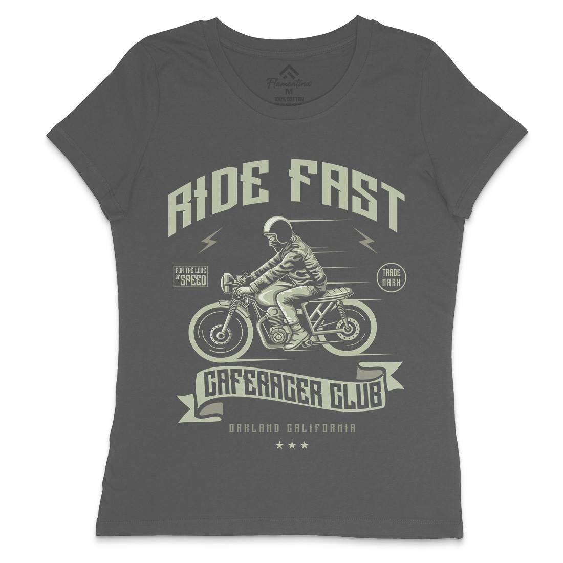 Ride Fast Womens Crew Neck T-Shirt Motorcycles A117