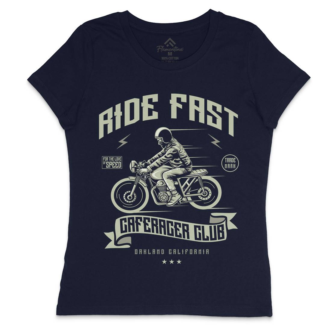 Ride Fast Womens Crew Neck T-Shirt Motorcycles A117