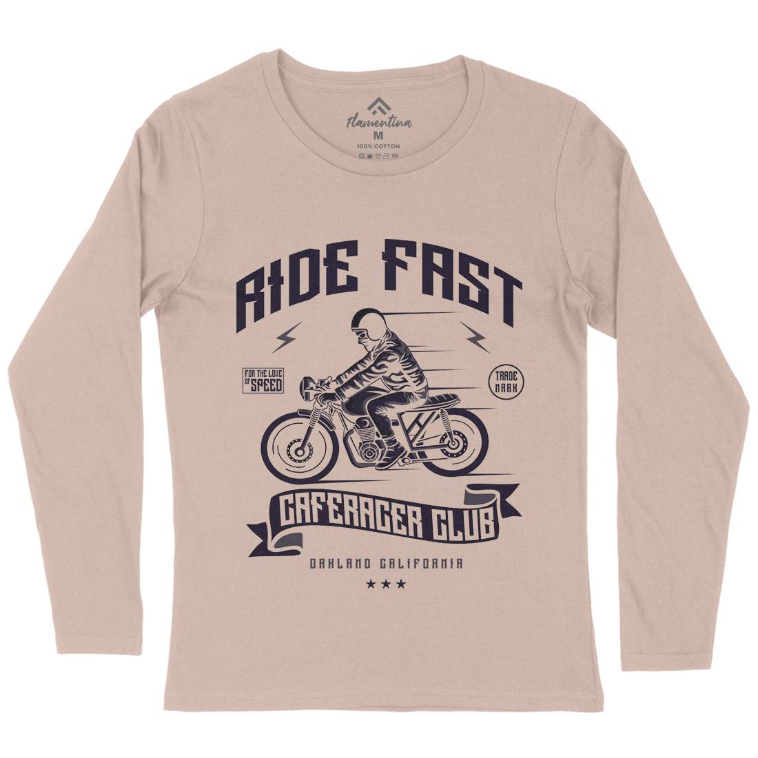 Ride Fast Womens Long Sleeve T-Shirt Motorcycles A117