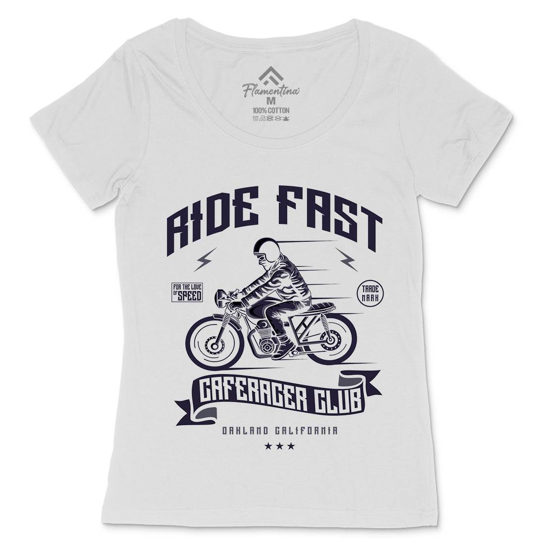Ride Fast Womens Scoop Neck T-Shirt Motorcycles A117
