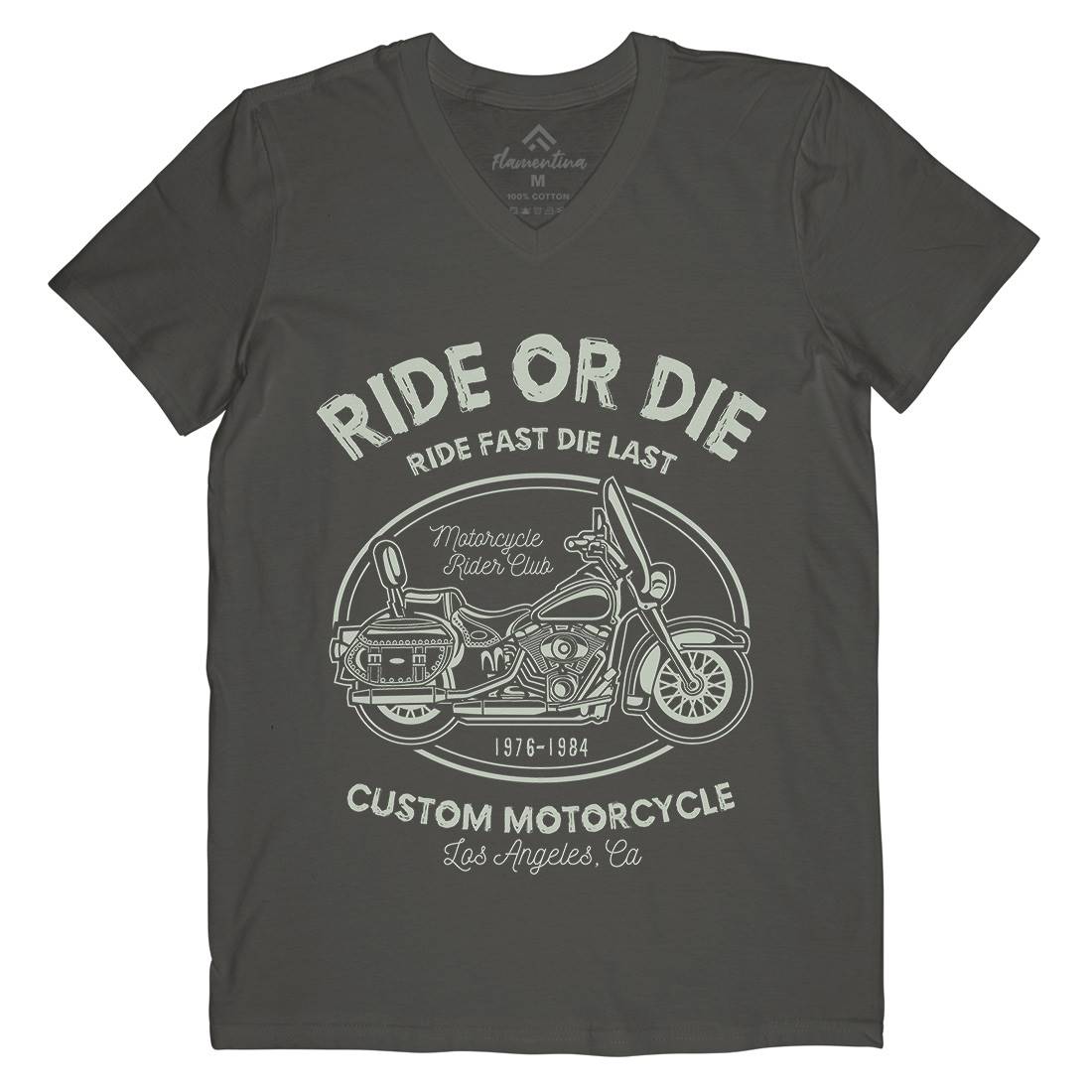 Ride Or Die Mens V-Neck T-Shirt Motorcycles A118