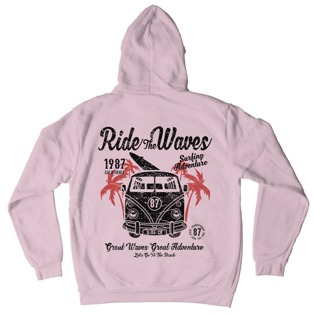 Ride The Waves Kids Crew Neck Hoodie Surf A119