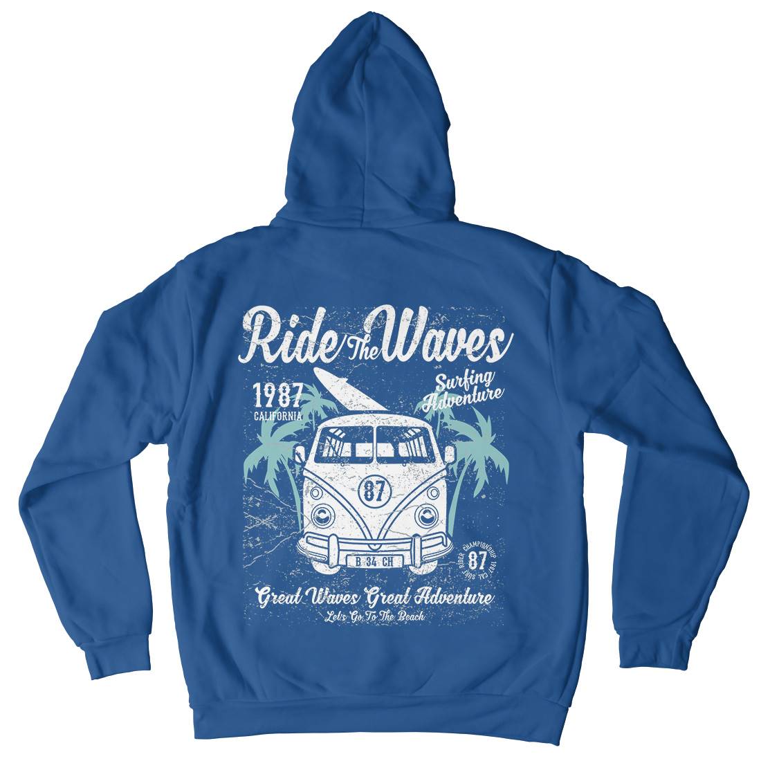 Ride The Waves Kids Crew Neck Hoodie Surf A119
