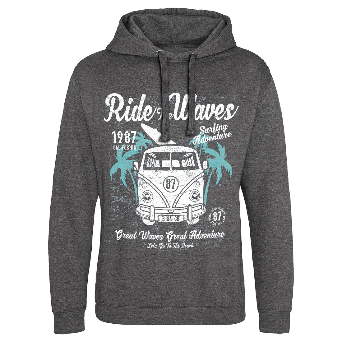 Ride The Waves Mens Hoodie Without Pocket Surf A119