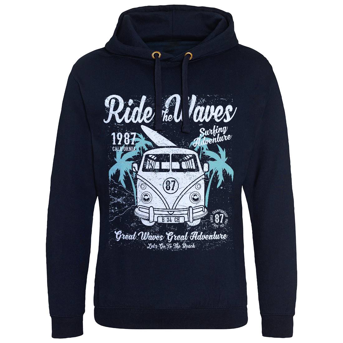 Ride The Waves Mens Hoodie Without Pocket Surf A119