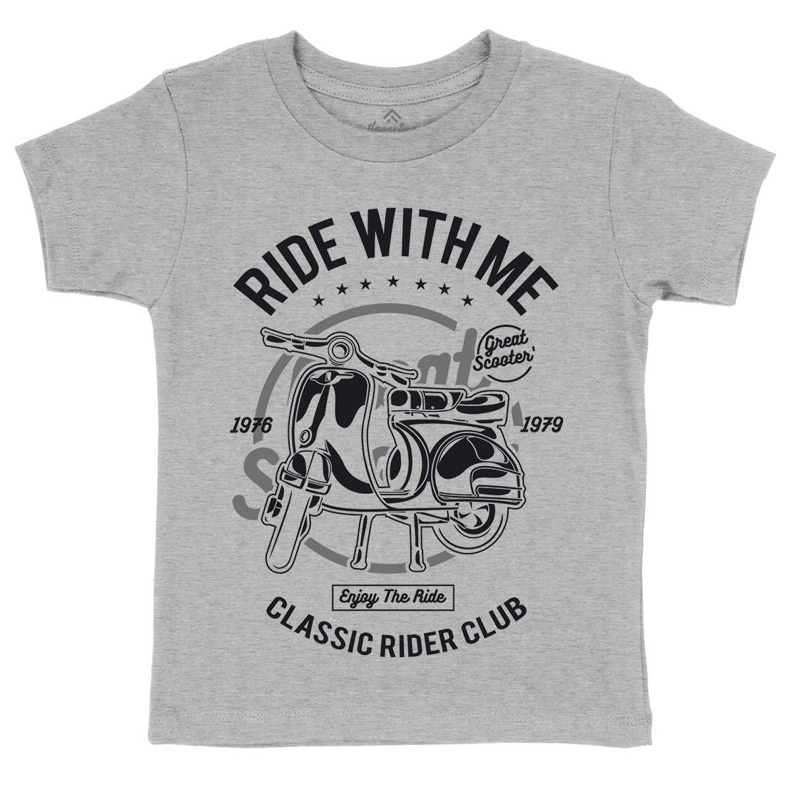 Ride With Me Kids Organic Crew Neck T-Shirt Motorcycles A120