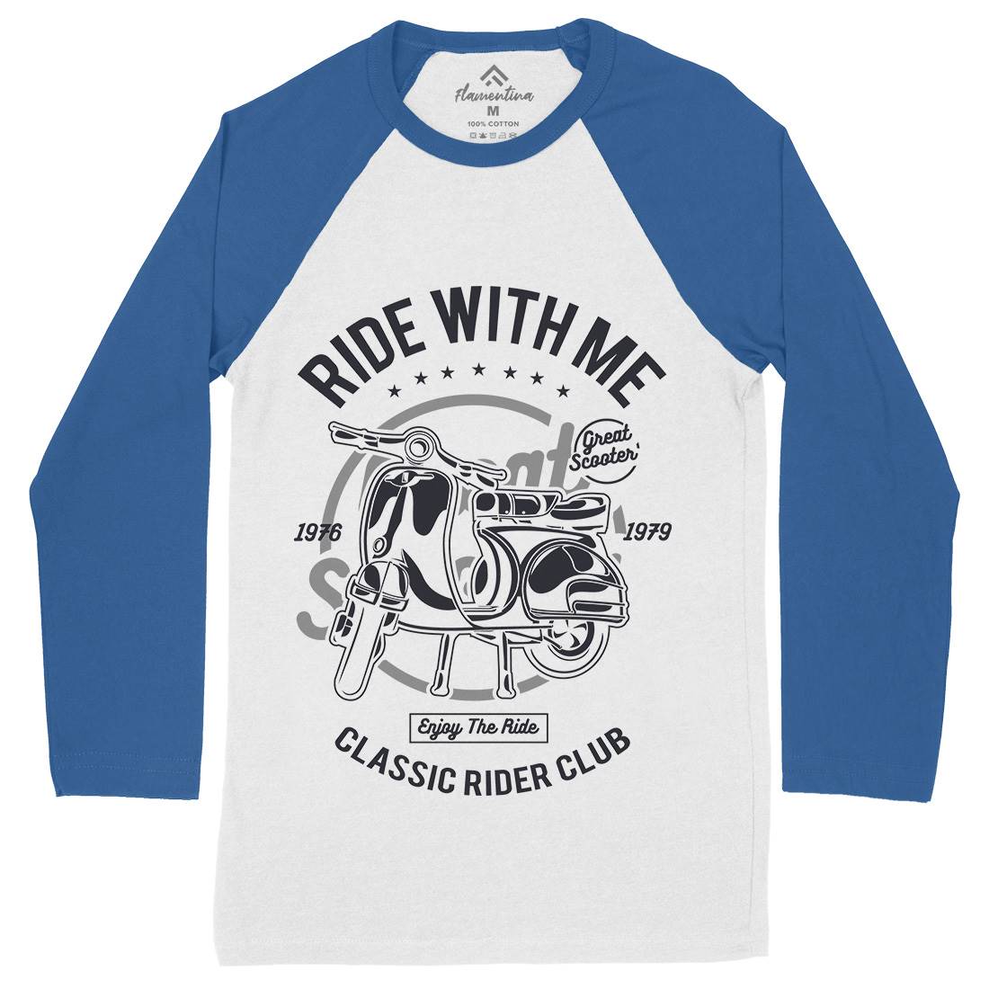 Ride With Me Mens Long Sleeve Baseball T-Shirt Motorcycles A120