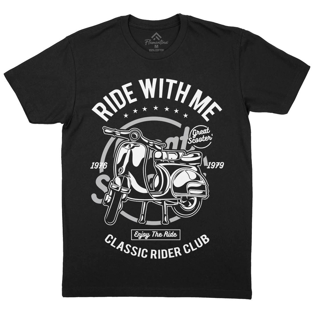 Ride With Me Mens Crew Neck T-Shirt Motorcycles A120