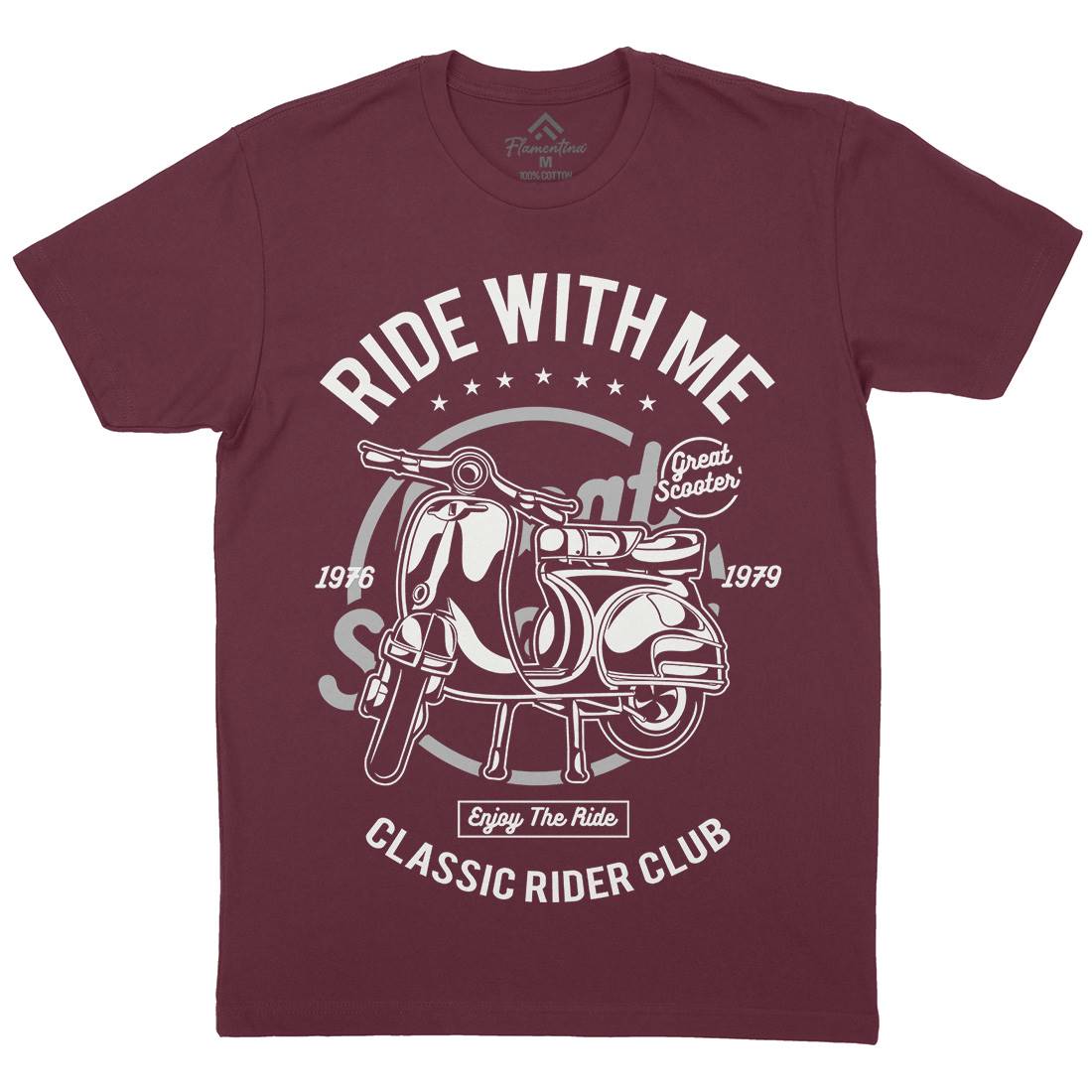 Ride With Me Mens Organic Crew Neck T-Shirt Motorcycles A120