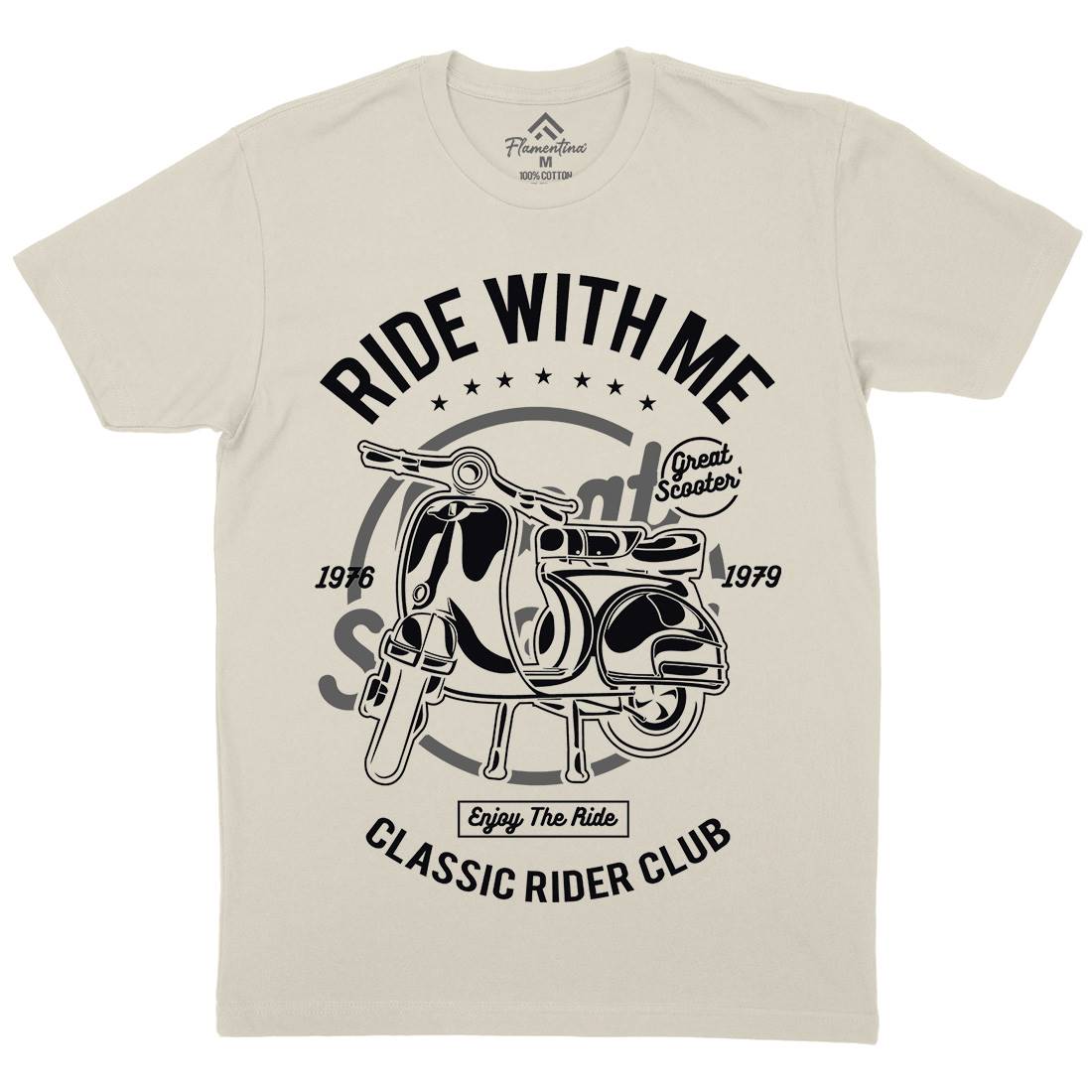 Ride With Me Mens Organic Crew Neck T-Shirt Motorcycles A120