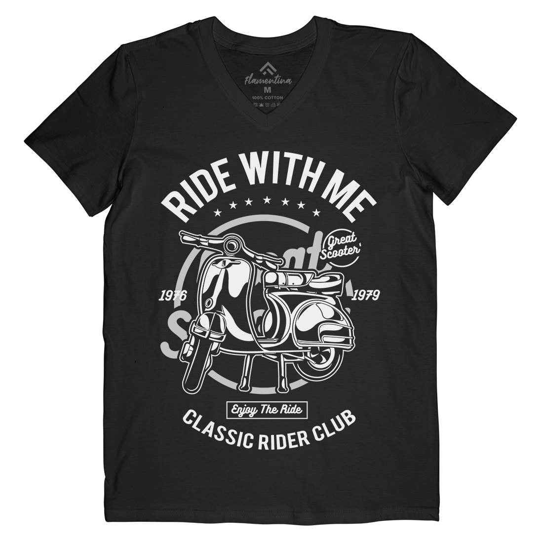 Ride With Me Mens V-Neck T-Shirt Motorcycles A120