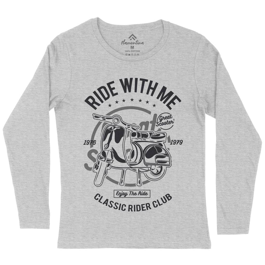 Ride With Me Womens Long Sleeve T-Shirt Motorcycles A120
