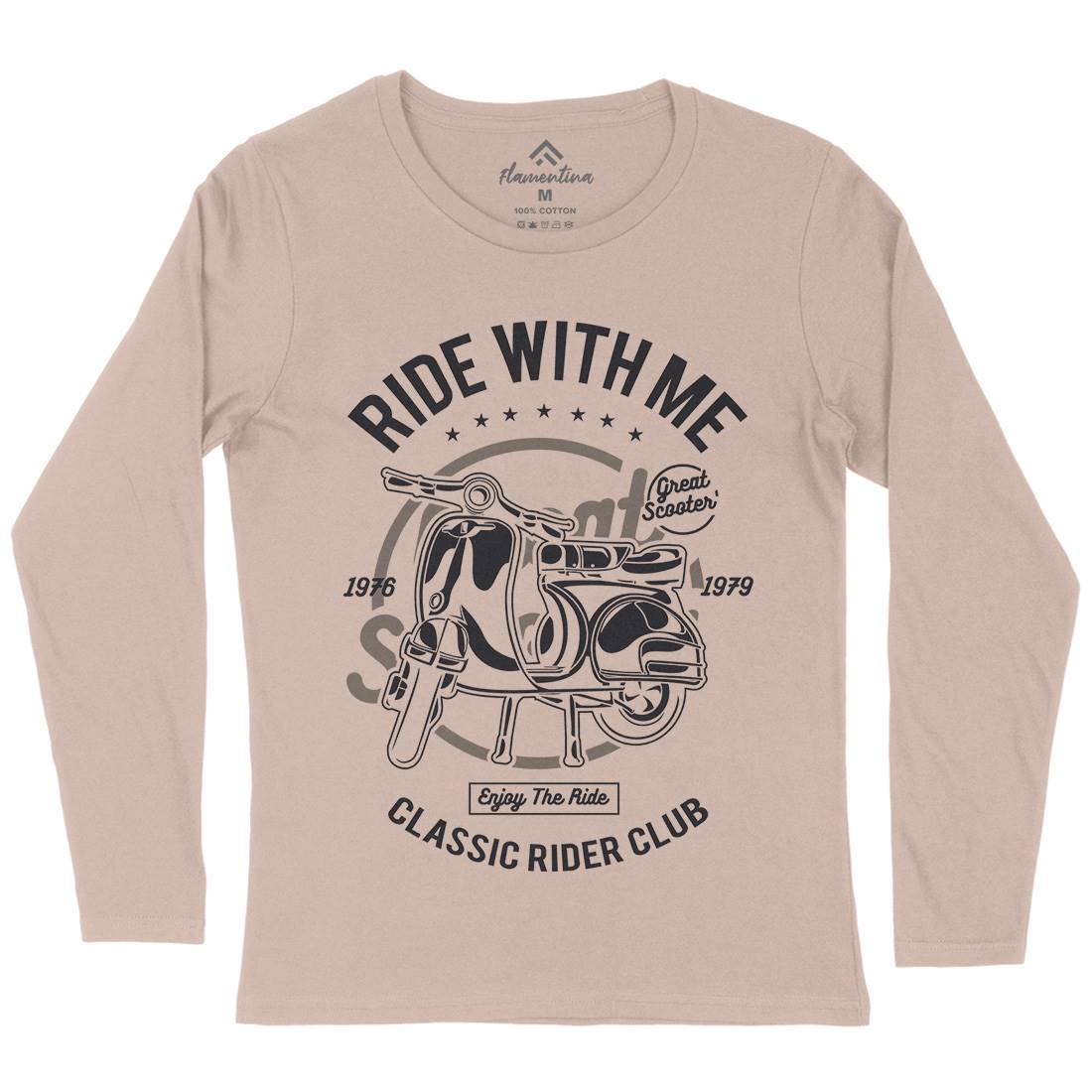Ride With Me Womens Long Sleeve T-Shirt Motorcycles A120