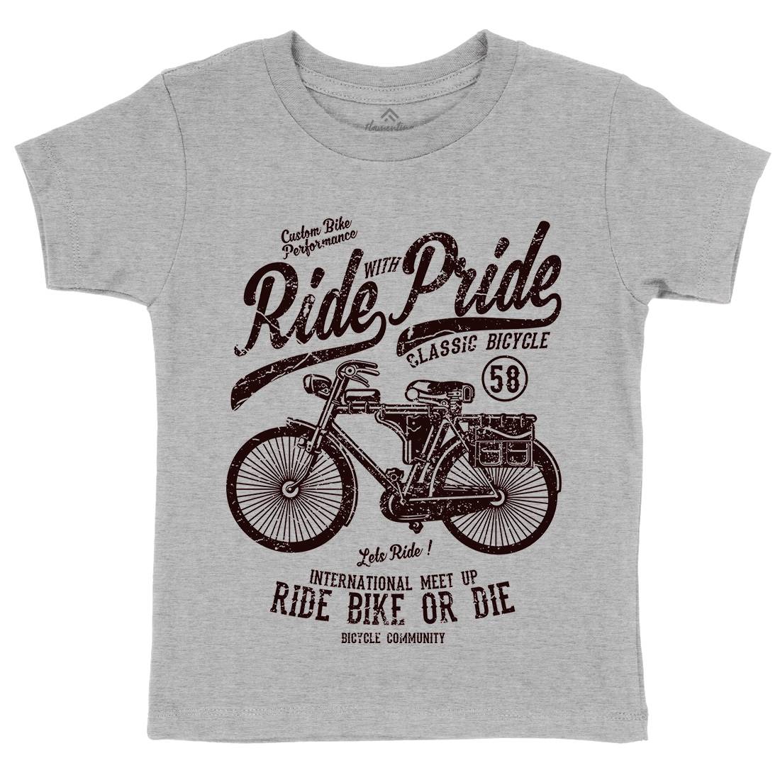 Ride With Pride Kids Crew Neck T-Shirt Bikes A121