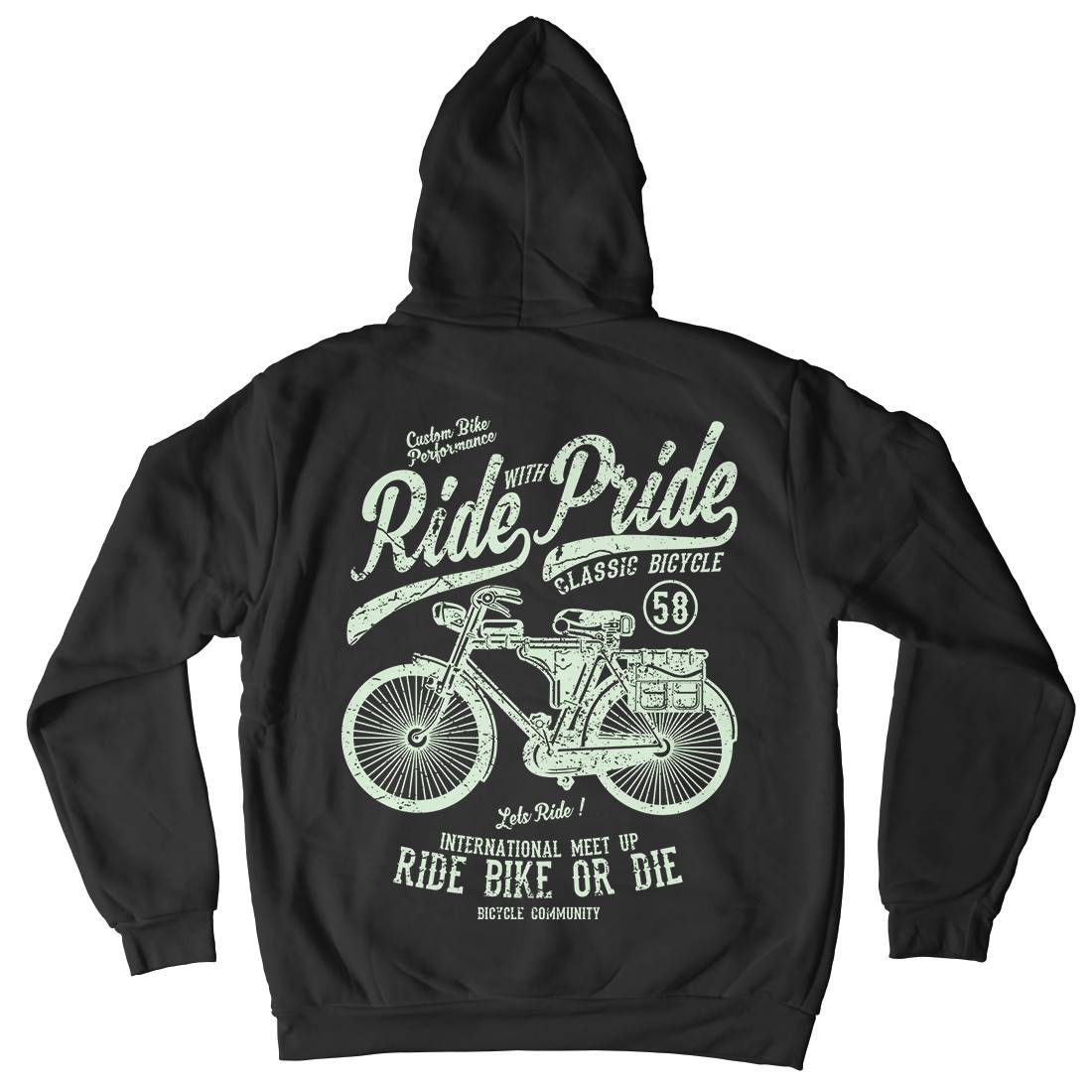 Ride With Pride Mens Hoodie With Pocket Bikes A121
