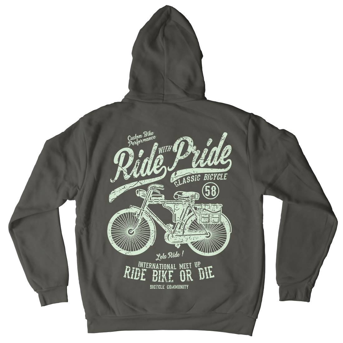Ride With Pride Mens Hoodie With Pocket Bikes A121